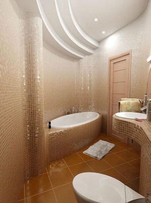 Дизайн потолков ванных комнат